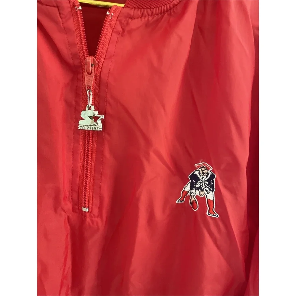 VTG 80s New England Patriots Starter Jacket Windbreaker Men's L  1/4 Zip Logo